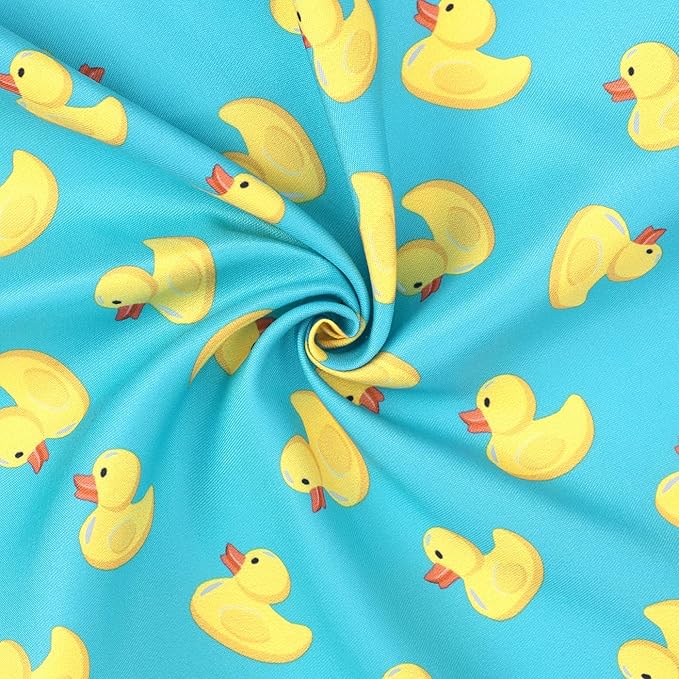 HDE Dog Swim Trunks Hawaiian Board Shorts Beach Pool Swimsuit for XS to XXL Dogs Teal Rubber Ducks - XXL