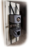 K&H Pet Products Hangin Cat Tree Condo 3 Level Door Mounted Cat Furniture, Space Saving, Mesh Level, Peep Holes, Interconnecting Levels, Collapsible, Tool-Free Assembly - Gray - Fits Doors <80in H