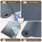 Cat Scratch Furniture Protector, 157.4"x15.8" Cat Scratching Mat, Trimmable Self-Adhesive Cats Claws Scratch Pads, DIY Carpet Mat Replacement for Cats Tree, Cats Wall Shelves, Grey