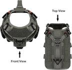 ICEFANG GN3 Tactical Dog Harness with 6X Buckle,Dog Molle Vest with Handle,3/4 Body Coverage,Hook and Loop Panel for ID Patch,No Pulling Front Clip (S (22"-27" Girth), Ranger Green)