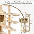 EUREKA ERGONOMIC Cat Tree Large 52 Inch, Wooden Cat Tower Multi-Level Cat Tree Tower for Indoor Cats Large Adult with Scratching Post, House, Pompoms, Cat Stand with Scratch Pad (Yellow)