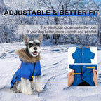 PINA Small Dog Coats - Waterproof & Windproof Dog Jacket with Pocket, Warm Flannel Lining & Faux Fur Hood for Cold Weather & Snow