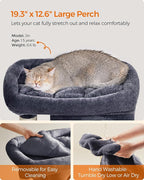 Feandrea Cat Tree, 29.1-Inch Cat Tower, Plush Condo for Medium Cats up to 11 lb, Large Perch, 2 Caves, Scratching Post, Smoky Gray UPCT612G01