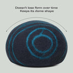 MEOWFIA Cat Cave – Premium Felt Cat Bed for Indoor Cats, Handmade Merino Wool (Black Aqua, Large)