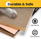 Cardboard Cat House with Scratch Pad & Catnip, Cat Play Scratching House for Indoor Hideaway Furniture, Heavy Duty Sturdy Cardboard Scratcher, Easy to Assemble Birthday Gift, Medium
