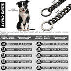 Dog Chain Collar Dog Walking Collar 15mm Black Strong Stainless Steel Cuban Link Chain Collar for Small Medium Dogs（28 Inches