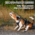 PUPTECK Escape Proof Dog Harness with Padded Handle, No Pull Pet Vest Harness Durable Reflective for Medium Large Dogs Walking Training and Running, Black, L