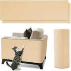 2 Pack Total 12 X 78 Inch Cat Scratch Mat for Cat Couch Furniture and Wall Protector | Trimmable Self-Adhesive Carpet Sisal Cat Scratcher Mat (Beige)