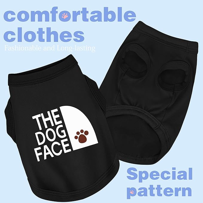 Personality Canine Attire: Soft, Lightweight Cotton Dog Clothes with 'The Dog Face' Print. Small and Medium Breeds, Perfect for Everyday Wear, Comfortable and Breathable Dog Shirt Pink S