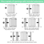Ingenuity Decorative Extra Tall Baby Gate & Dog Gate, 28.5"-48" Wide, 36" Tall, Hardware or Pressure Mounted, Install on Top or Bottom of Stairs, Banister, or Doorway - White