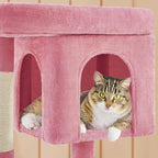 Yaheetech 33.5in Cat Tree, Small Kittens Tower w/Large Perch&2 Cozy Condos, Sisal Scratching Posts for Indoor Kittens/Cat, Stable Pet Activity Center Furniture, Pink