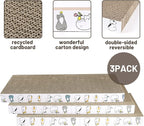 PatiencET Cat Scratcher Cardboard 3 PCS Cat Scratch Pad Reversible Scratcher Texture Design Durable Cat Scratching Pad
