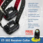Educator ET-302 Mini E Collar for Dog Training with Remote - 1/2 Mile Range, Waterproof, 100 Blunt Stimulation Levels, Tone or Vibration Mode, Night Light for Small, Medium & Large Dogs (2 Dogs)