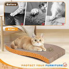 5 Pcs Multicolor Printed Cat Scratcher Pads with Catnip – Eco-Friendly Corrugated S-Shape Scratch Boards, Reversible, Heavy Duty for Indoor Cats & Furniture Protection