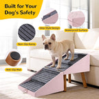 17.13" H Dog Stairs for Small Dogs, 2-in-1 Pet Steps & Ottoman - Foldable Dog Stairs for Couch, Non-Slip Wooden Pet Stairs for Puppy Senior Injured Dogs