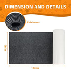 100"x16" Cat Scratch Protector Cat Anti Scratch Furniture Mat Carpet Trimmable Self-Adhesive Pad Strong Viscose Couch Protector Dark Grey