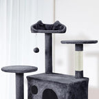 Topeakmart Cat Tree, 80-Inch Cat Tower for Indoor Cats, Multi-Level Cat Condo with Scratching Posts, Padded Perches and Ladder, Cat Stand House Furniture, Dark Gray
