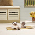 SAFAVIEH Cat Scratch Mat Pad Collection, 10" x 24", Brown, Sisal & Jute Boucle Weave, Velcro & Slip Resistant Backing