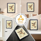 Wall Art Cat Scratcher Mat - Sisal Vertical Cat Scratch Pad with Photo Frame Design, No-Drill Wall-Mounted, 16"x12" Wall & Couch Cat Scratching Mat, 1 Extra Mat Included Free (Winged Cat)