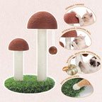 PETEPELA Flower Cat Tree for Indoor Cats, 31.5'' Small Cat Tower Cat Condo with Sisal Scratching Ramp+ Cat Scratching Post, Mushroom Tall Cat Scratcher Featuring with Natural Sisal Scratching Poles