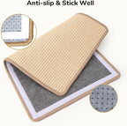FUKUMARU 2 Packs Cat Scratching Mat, 23.6 x 15.7 Inch Natural Sisal Cat Scratch Pad Mats for Indoor Cats, Horizontal Cats Wall Scratcher Kitten Floor Rug with Sticky Tape, Furniture Protector