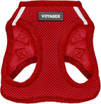Best Pet Supplies Voyager Step-in Air Harness - All Weather Mesh, Reflective, No Pull Harness for Dogs, Cats - Secure with Hook & Loop Fastener, Buckle, Double D-Rings - Red, L