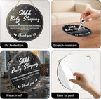 Shhh Baby Sleeping Sign for Front Door 9 inch Durable Acrylic Do Not Knock or Ring Doorbell Sign with Rope No Knocking Door Signs for New Parents Homes with Pets Nap Time Nurseries