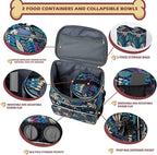 BAGLHER Dog Travel Bag Backpack, Airline Approved Pet Supplies Backpack, Dog Travel Bag with 2 Silicone Collapsible Bowls and 2 Food Baskets Hawaii