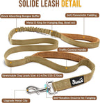 Lukovee No Pull Dog Harness & Leash Set - Heavy Duty Dog Vest Harness with Soft Padded for Medium Large Dogs, Adjustable Reflective Tactical Pet Harness for Easy Walk and Training (M, Yellow)