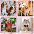Reginary 120 Pcs Polka Dot Dog Bandanas Bulk Dog Bows Set Bow Ties Cat Scarf Colorful Washable Triangle Pet Kerchief Cute Bib for Summer Small Medium Large Pets Grooming Accessories Costume