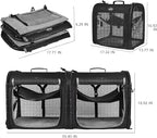 Portable 2-in-1 Pet Carrier for Medium Dogs Large Cat Carrier for 2 Cats Travel Double Dog Crate Set with Portable Carry Bag/Hammocks/Mats/Tent Stakes/2 Pcs Pet Bowls for Outdoor Camping