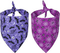 ADOGGYGO 2 Pack Halloween Dog Bandanas, Reversible Triangle Dog Scarf Accessories Halloween Bandanas for Small Dogs Pets (Small)