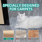 KHS 3.6FT Carpet Scratch Stopper, 2PCS Plastic Carpet Protector for Pets, Non-Slip Anti Scratch Under Door Cat Scratch Protector Mat, Easy to Cut Cat Scratch Protector Mat