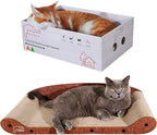Cat Scratcher 24 Inch Cat Scratching Sofa Bed & 16" Lounge Box with Scratch Pad - Durable Cat Scratchers for Indoor Cats to Protect Your Furniture