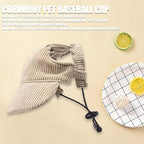 Dog Baseball Cap, Dog Cat Summer Beach Visor Hat with Ear Holes, Adjustable Puppy Sunbonnet Headdress (Khaki, X-Large)