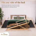 Dog Ramp for Bed with Safety Rails for High Beds up to 37" – Extra Wide 19.5" Adjustable Dog Bed Ramp for Large Dogs up to 200 lbs – Solid Birchwood, Non-Slip Rubber Surface, Foldable Design – Natural