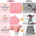 BEAUTYZOO Small Dog Sweater-Dog Sweatshirt Pullover Cable Knit Wear Classic Turtleneck Thick Cold Weather Clothes for Small Dogs, Medium Dogs, Puppies,Green Cable S (Back: 12", Chest: 16", Neck: 10")