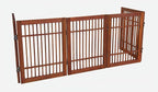 Urnporium Pet Dog Gate Freestanding, Strong Durable Folding Wooden Fence, Portable Acacia Hardwood Safety Barrier for Indoor & Outdoor Use (Brown Pet Gate, 5 Panel 24" Tall)