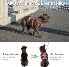 Huntboo Escape Proof Dog Harness, Secure Dog Harness No Escape, Fully Reflective Harness with Handle, Breathable, Durable, Adjustable Vest for Medium Dogs Walking,and Running Gear (Red,M)