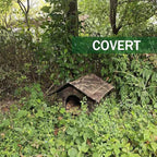 Outdoor/Indoor Faux Woodland Frame Thermal Cat House, Waterproof, Insulated, Concealed, Collapsible, Removable, Easy to Clean. Suitable for Felines or Small Dogs(L)