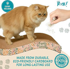 Cats Rock Scratching Board for Indoor Cats, Corrugated Cardboard Cat Scratcher with Catnip, Double-Sided Scratch Pad, Wave Scratcher Ziggy Stripe Design (Pack of 2)