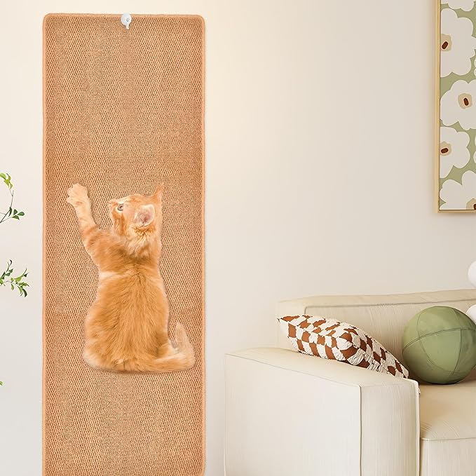 70.9"x 15.7" Thickened Extra Large Cat Wall Climbing Carpet With 10pcs Fixed Nails, Durable Cat Furniture, Scratcher, Scratching Post, Couch Sofa Protector