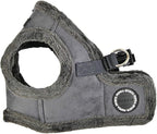 Puppia Terry Vest Dog Harness Step-in Winter Suede Warm No Choke No Pull Training Walking for Small and Medium Dog, Grey, X-Large