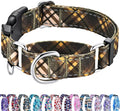 Fall Reflective Martingale Collar for Dogs with Quick Release Buckle Autumn Dog Collars (Brown Plaid, Small)