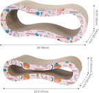 CSR1014D Suvi 26" Modern Cardboard Infinity 2-in-1 Lounge Bed Cat Scratcher with Catnip, Pattern Party