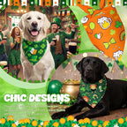 Abbylike 50 Pcs St Patrick's Day Dog Bandanas Bulk Green Shamrocks Bandanas for Dogs Triangle Kerchief Bibs Scarf for Pet Irish Costume Photo Props Pet Shops Groomer, 25 Styles (31.5 x 21.7 x 21.7)