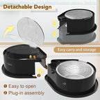 Newget Stainless Steel Dog Bowl Set with Lids, 304 Metal Dual Food & Water Bowls for Dogs & Cats, Foldable Pet Feeder with Cover Keeps Food Fresh, Anti-Skid Dog Dish for Small/Medium/Large Pets
