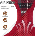 PUPTECK Soft Mesh Dog Harness and Leash Set Pet Puppy Cat Comfort Padded Vest No Pull Harnesses, Red, S