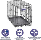 MidWest Homes for Pets 22-Inch iCrate for Extra-Small Breeds, Up to 15 lbs, Single Door Folding Dog Crate with Divider Panel, Leak-Proof Tray & Secure Latch, Portable, Durable & Easy to Assemble