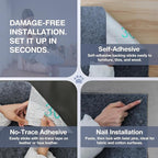 157.5" x 15.8" Cat Scratch Furniteure Protector, Trimmable Self-Adhesive Couch Protector from Cat Claws, Cat Scratching Mat Carpet, DIY Cat Scratch Pads Replacement, 2 Pack (Dark Grey)
